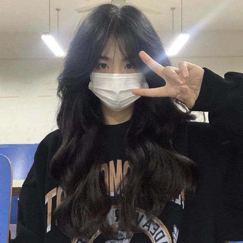 大波浪假发全头套女长发港风卷发黑色日常lolita网红主播女团自然