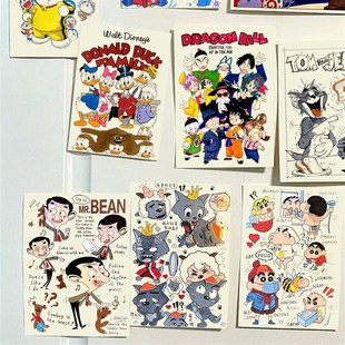 动漫人物麦克笔手绘墙贴背景墙面装 饰宿舍卡通海报潮 饰海报房间装