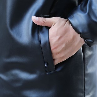 皮衣皮裤 外卖摩托机车加绒加厚防风防水保暖棉衣外套 男工作服套装