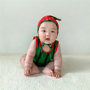 包屁泳衣幼儿连体超萌洋气一岁夏天 夏季 男女宝宝夏装 婴儿衣服薄款