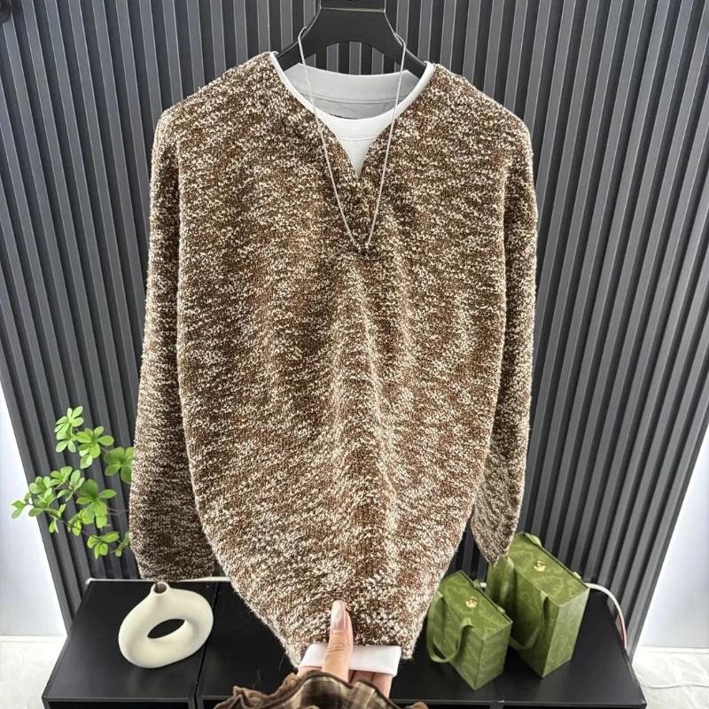 娴萍轻奢男装秋冬季新品潮牌d假两件男士卫衣潮流复古轻奢高级感