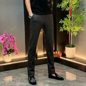 加厚显瘦直筒裤 YANS轻奢男装 休闲裤 复古人纹商务时尚 秋冬新款 男士