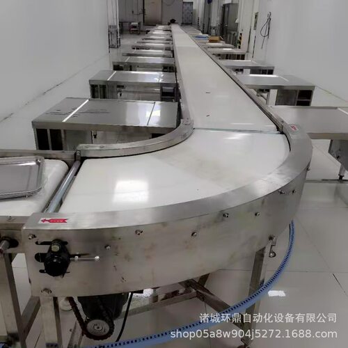 不锈钢视频输送流水线操作台传输流水线PVC式链带链网式输送带