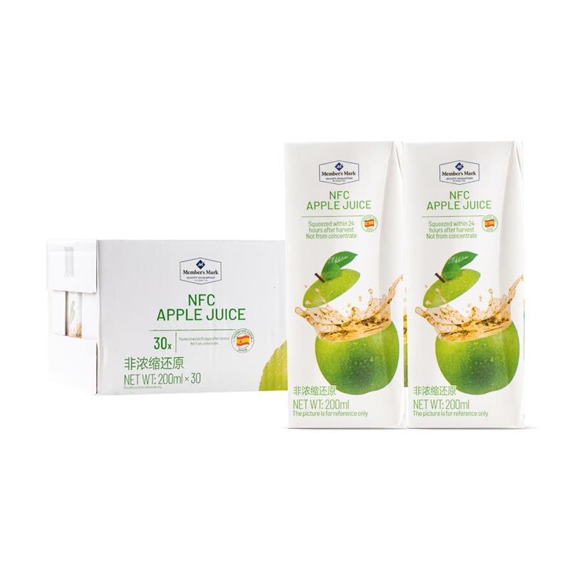 山姆会员超市代购MM苹果汁200ml*24