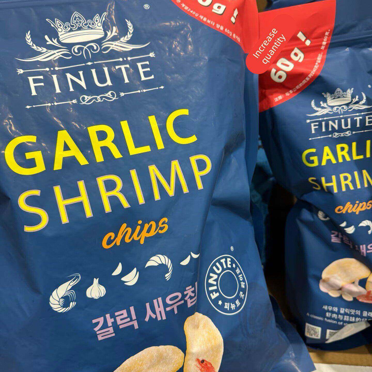 山超姆代购韩国趣莱福蒜味FINUTE虾片300g追剧下午茶聚会零食
