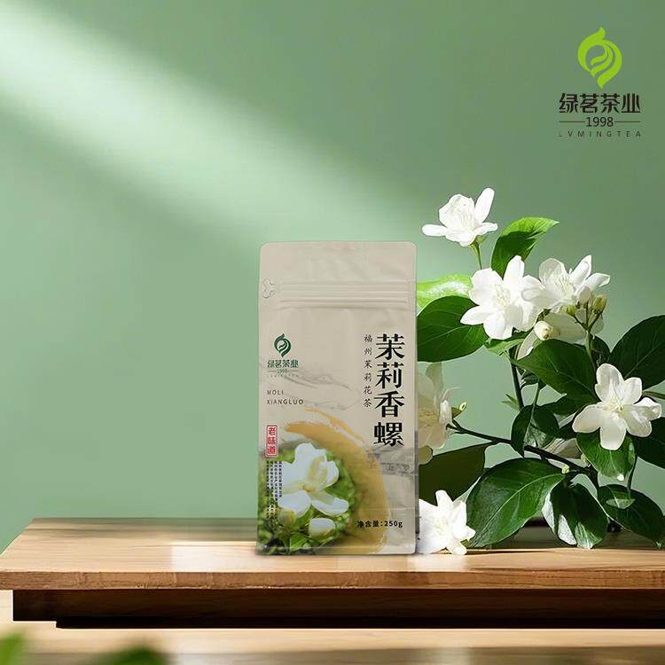 茉莉香螺福州茉莉花茶明前春茶揉捻小龙珠浓香250g口粮茶绿茗茶业