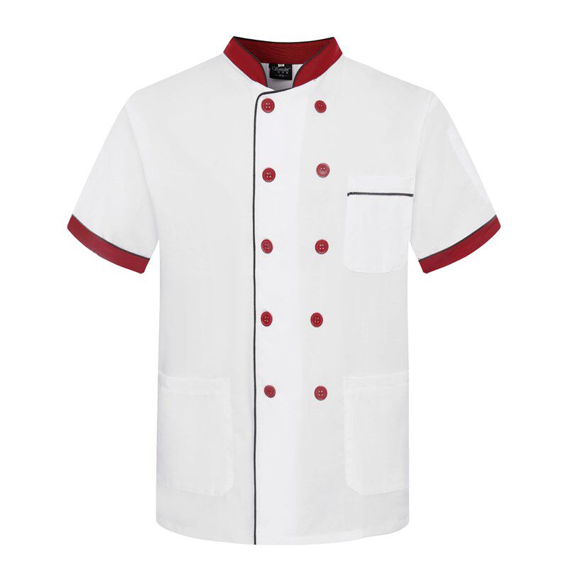 厨师工作服男短袖夏季透气吸汗薄款厨师服短袖厨房餐饮快餐店工衣