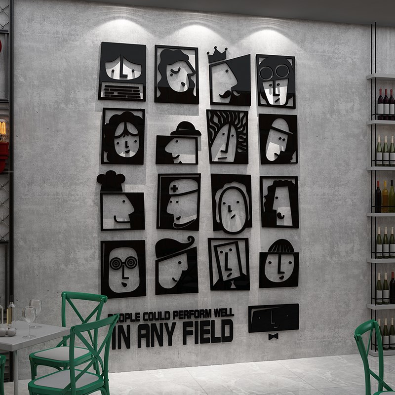 网红小清酒吧馆墙面装饰品场景布置工业风咖啡厅创意打卡背景墙壁