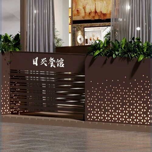 不锈钢花箱组合商业广场围栏种植花架城市绿化奶茶店外摆隔断花槽