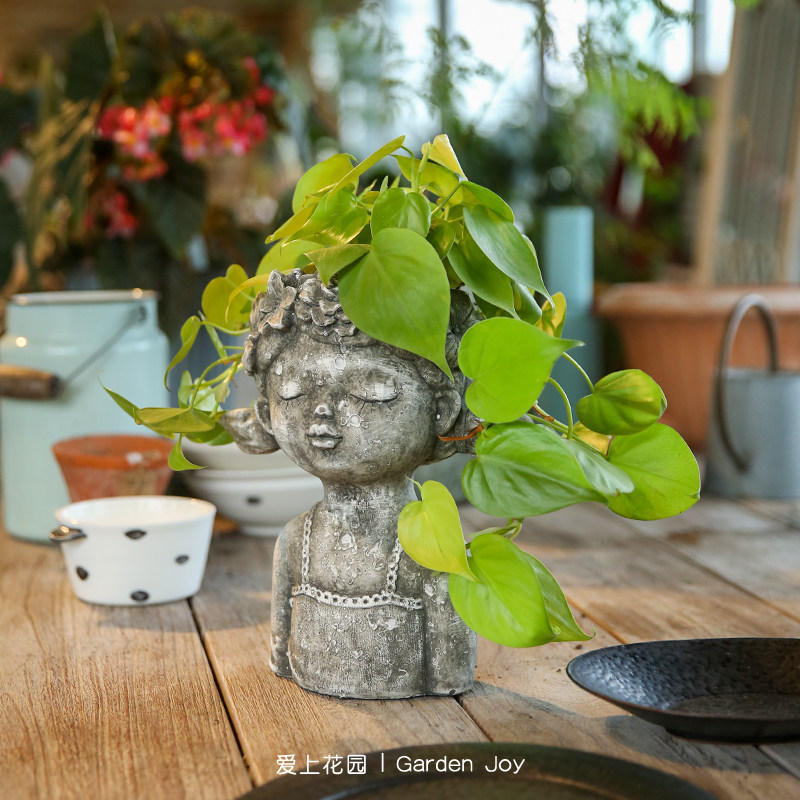 爱上花园丨园艺杂货 庭院装饰摆件 水泥 卡通女孩头像花盆摆件,鲜花速递/花卉仿真/绿植园艺,其它园艺用品,淘宝优惠券,粉丝福利购,淘宝优惠卷