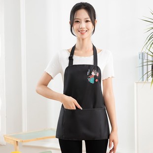 短款小个子多口袋围裙防水防油可爱家用厨房餐厅奶茶店工作服定制