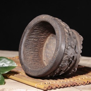 中国风仿古青石禅意桌面花盆水仙盆石头怀旧做旧水培器皿水培花盆