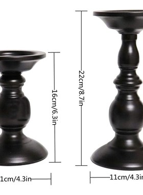 美式烛台烛光晚餐蜡烛杯气氛装饰黑色铁艺烛台工艺品摆饰