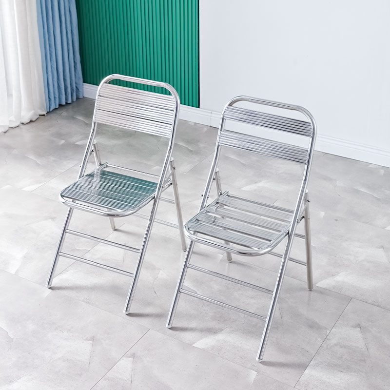 不锈钢椅子靠背椅折叠便携户外家用成人单人休闲椅凳子座椅电脑椅