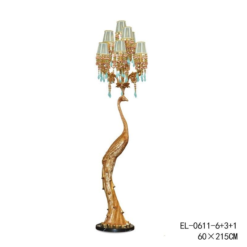 茱莉安欧式法式大气奢华客厅灯饰复古绿色浪漫装饰艺术黄铜落地灯