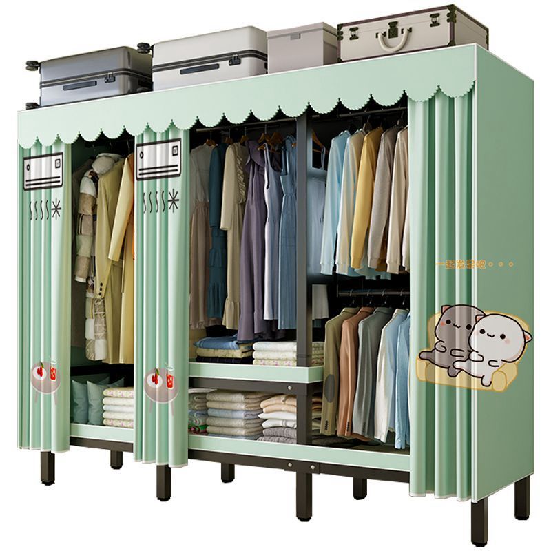 衣柜家用卧室大容量耐用全挂衣免安装折叠布衣柜子加厚衣架落地式