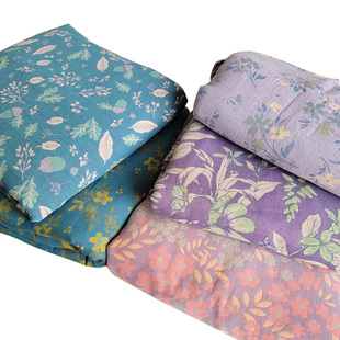 色织提花花卉全棉双层纱布被套单件纯棉被罩150x200x230单双人