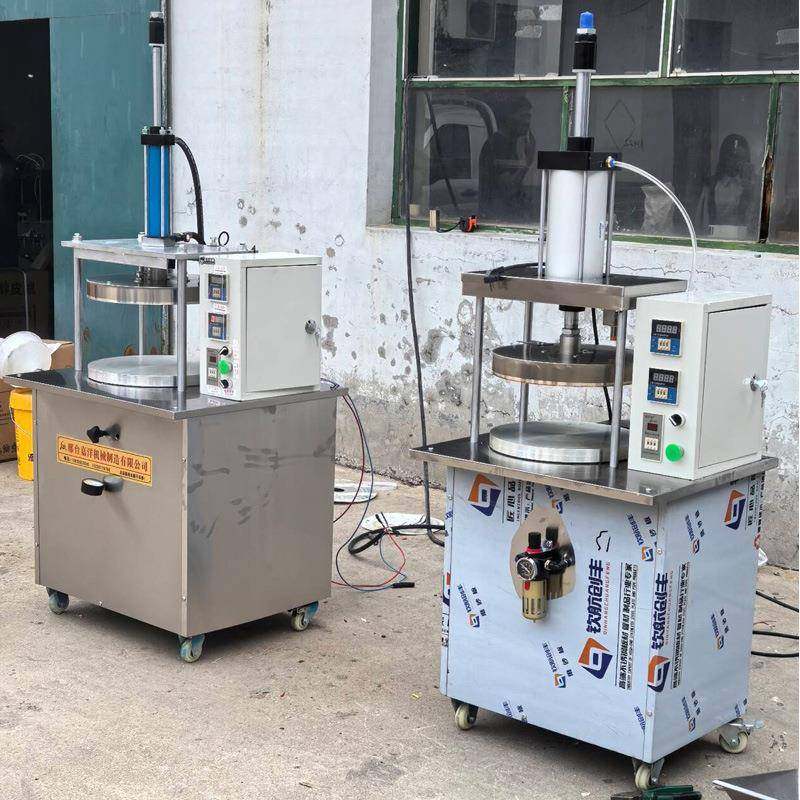 全自动烙饼机单饼机商用多功能春饼机淄博烧烤小饼机器气动烙馍机