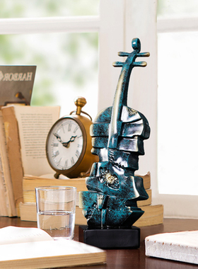 小提琴乐器摆件美式家居装饰品客厅电视柜酒柜酒吧台音乐厅艺术品