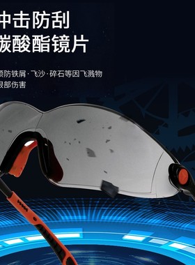 代尔塔101120护目眼劳保防飞溅防雾防冲击骑行防风镜男女防护眼镜