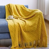 轻奢毛毯办公室午睡披肩毯沙发盖毯空调毯装 饰毯民宿床旗床尾巾