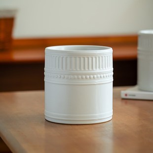 北欧简约浮雕陶瓷罐子厨房筷子刀叉勺收纳罐家居摆件花插书桌笔筒