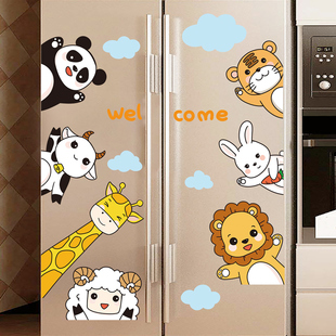 双门冰箱贴纸遮丑翻新贴冰箱上面的装饰品贴画客厅防水防油自粘