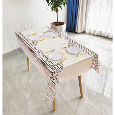 一次性桌布窗花圆桌餐布防水塑料加厚京派徽派家用饭店台布正方形