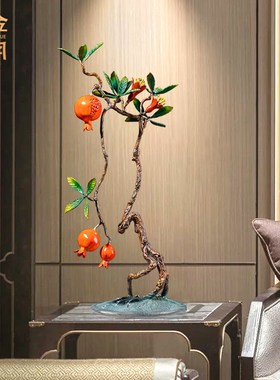 《多子多福多寿》黄铜石榴摆件工艺品新中式家居软装客厅玄关装饰