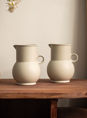 【法式提手】奶壶陶瓷花器摆件客厅卧室花瓶桌面样板间装饰品花插