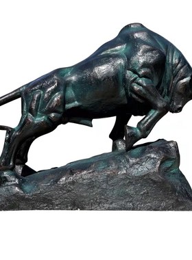 定制玻璃纤维开荒牛雕塑拓荒牛雕塑华尔街牛铸铜牛雕塑户外金牛摆