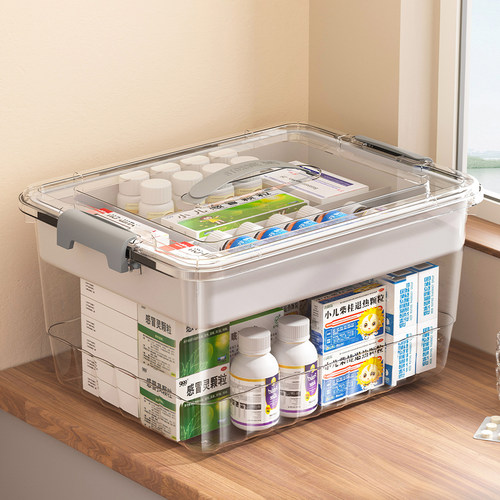 透明医药箱药品药物分装盒医疗箱