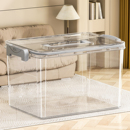 透明加厚收纳箱家用塑料衣服整理盒零食玩具大容量宿舍后备储物箱