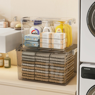 pet高透收纳箱加厚透明家用衣服零食玩具学生宿舍物品整理储物箱