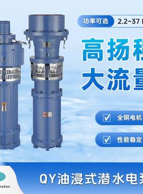 QY油浸式潜水电泵 高扬程灌溉水泵抽水喷淋滴灌排涝 大流量潜水泵