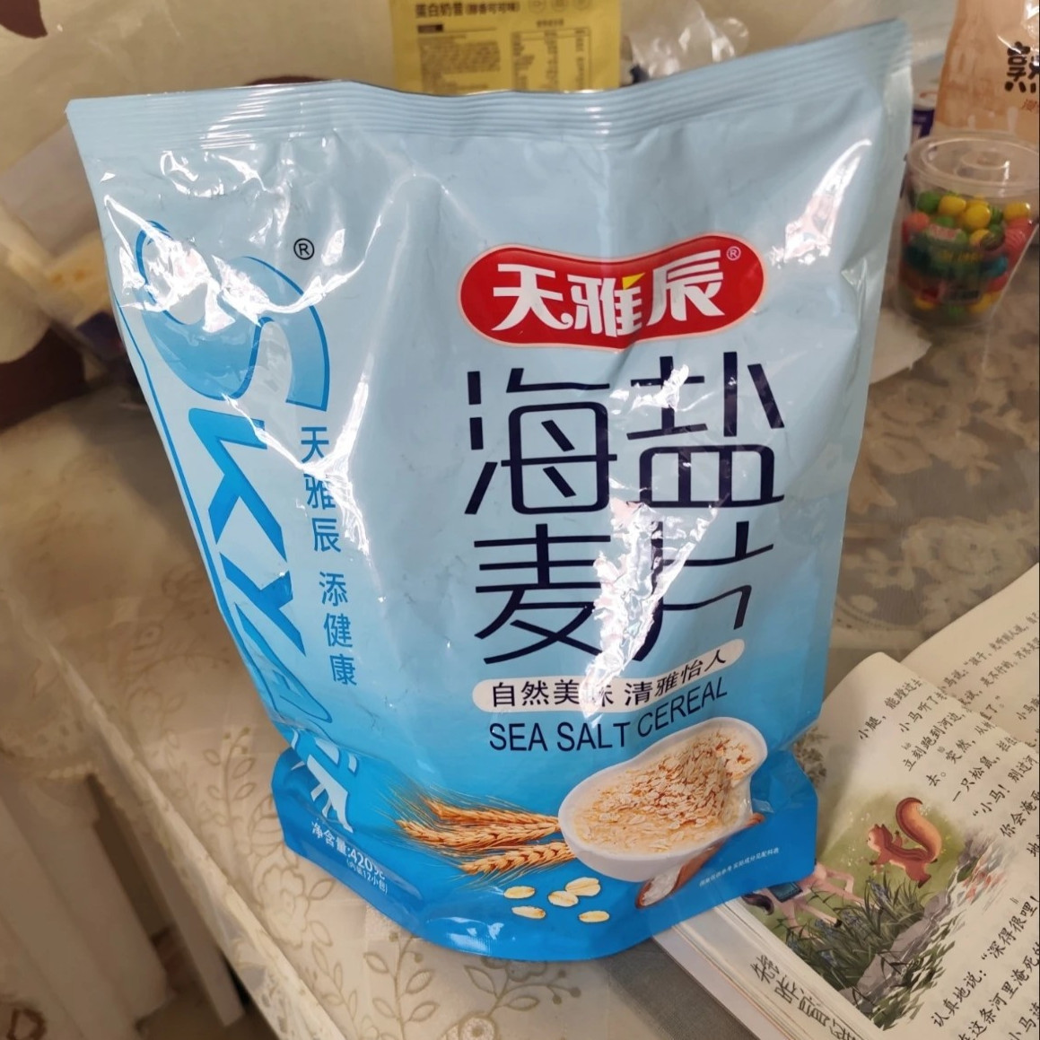 天雅辰海盐麦片420g袋装海盐味麦片营养早餐即冲即泡醇香燕独立装