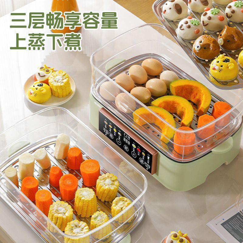 德国多功电蒸锅能大容1多2D9800量寸鱼盘放上蒸下煮功能自动断电