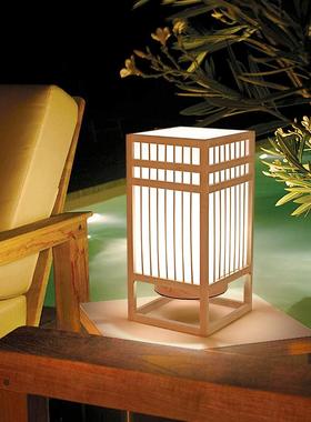40709日式创意台灯可充电复古民灯宿卧室地床头茶室书房装饰编竹