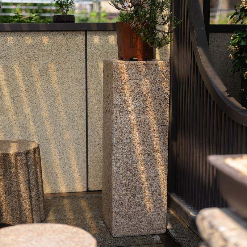 新花中式祥云件展示柱仿落地摆BJ2069客厅玄关装古饰摆设庭院园盆