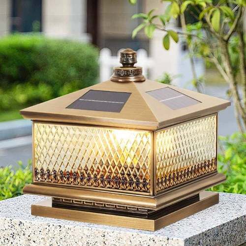 国标H65黄铜太阳能柱门柱柱头太阳灯柱子灯能接头电柱灯头灯中式