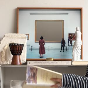 【博物观】创意镜画中古复DWM展古法式治画愈挂民宿沙发馆饭厅装