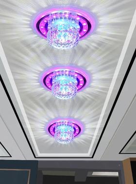 现代简约网水过道晶灯走廊灯嵌入式SJP入户玄关阳台红筒灯202年新