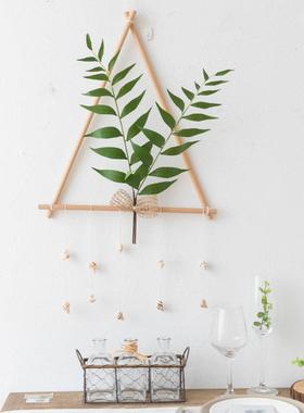 宿阿 简约原楹木墙面装门餐厅壁挂件MYB茶室玄关绿植床头背景饰民
