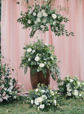 系森小清新户外婚礼彷真路引花艺摆件酒店窗影彷楼摄橱影布景JFG