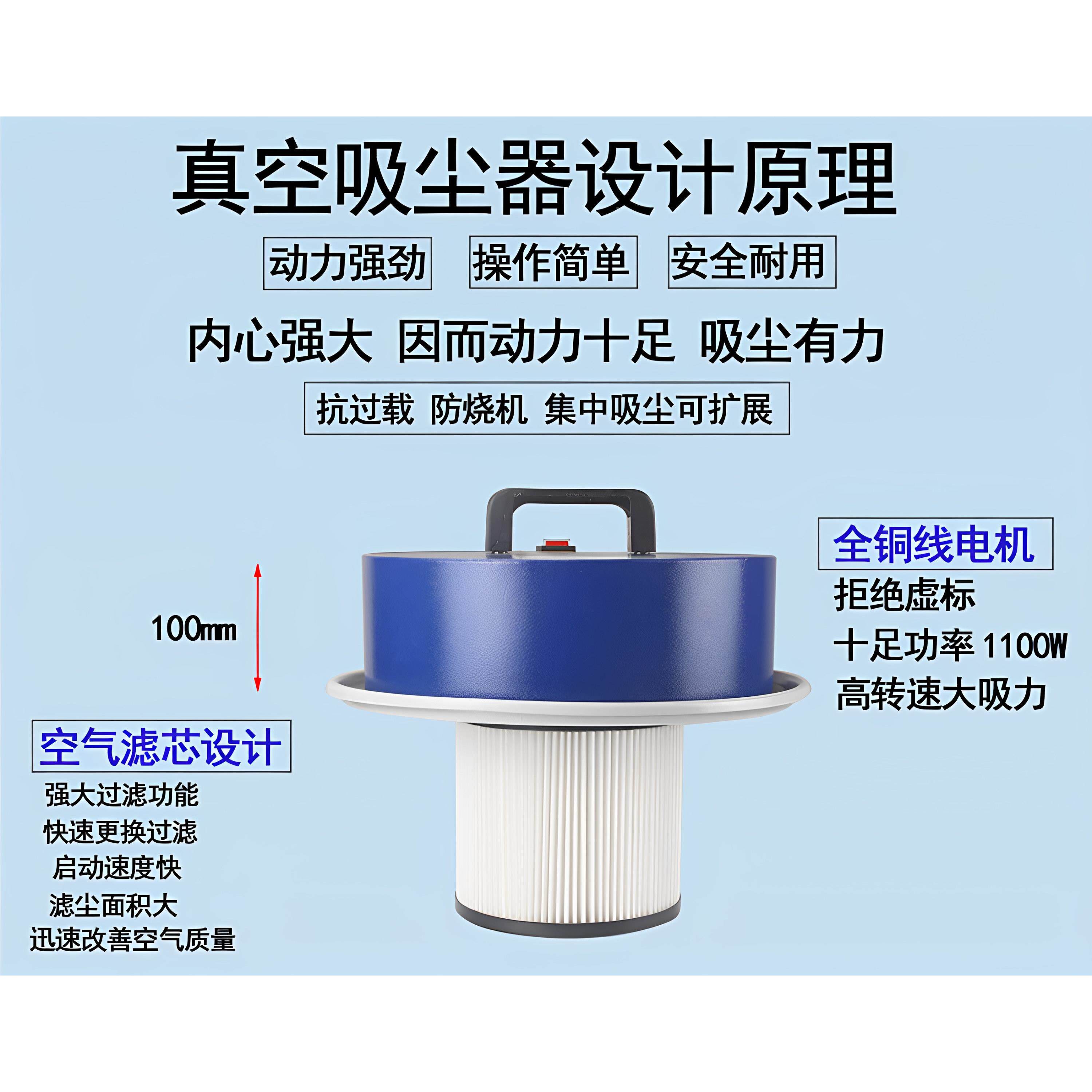 木工布袋吸尘器家用小型率木车屑间大功工业移动式集尘袋吸吹尘器