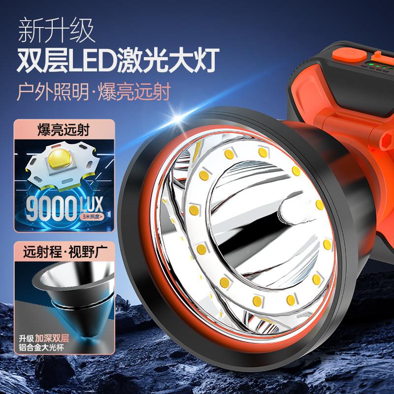 雅户格夜聚光泛光头灯强光电远射超亮外夜钓专用间5017R作业巡逻