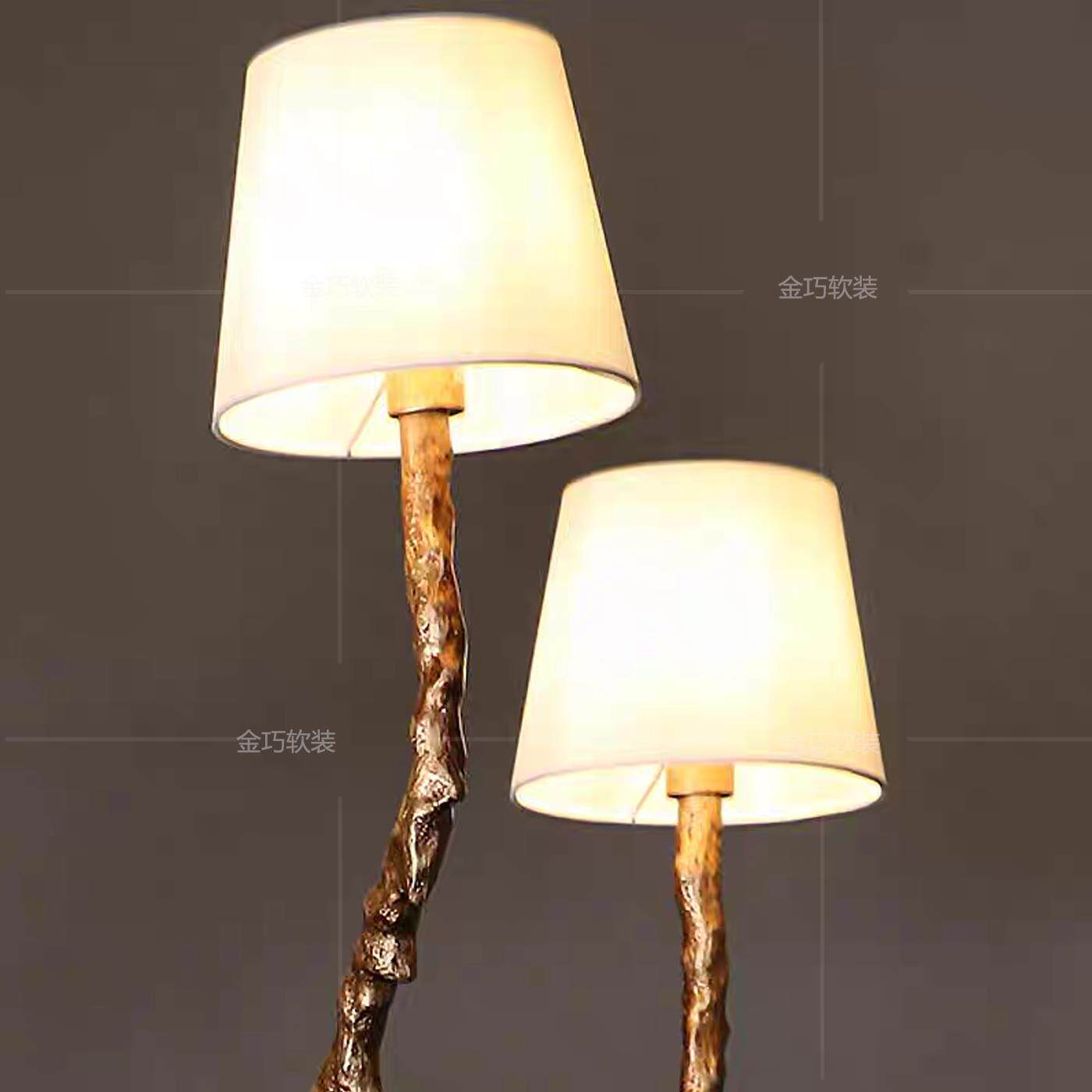 枝树根造艺术落设地灯树干雕塑酒店客厅沙发边型售楼部装饰计师款