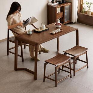 y阳amoo台北美黑胡桃木茶桌新中式轻奢原木茶家用台茶椅桌组合