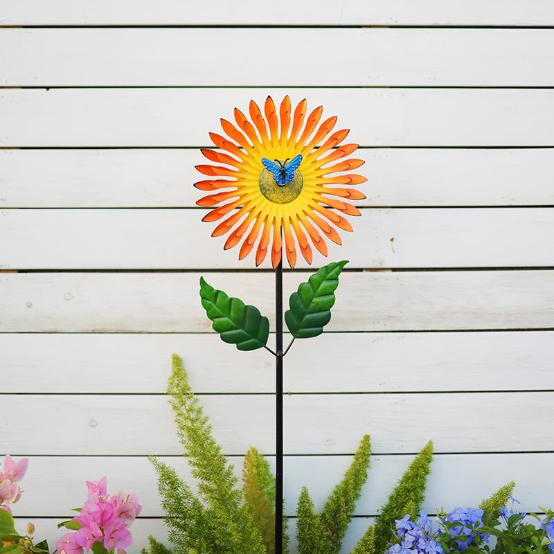 创花铁艺风车户外庭园院THC装饰摆件露台子意网红小院阳台布置造