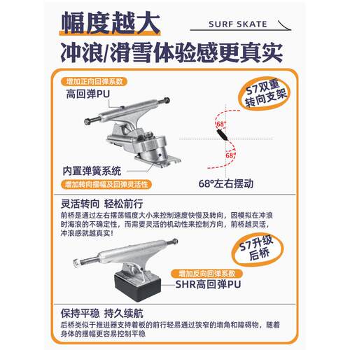 bal板ka儿童滑BLK-801陆冲陆地冲浪板初板学者6到12岁专业用专小